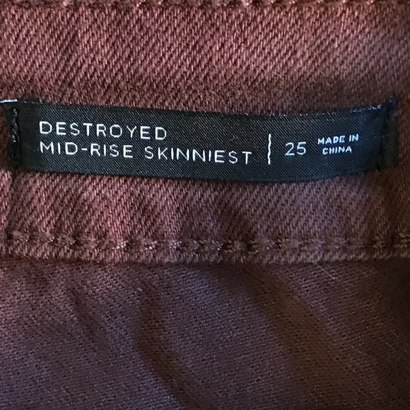 Bullhead Denim Marsala distressed‎ skinny jeans 25 - Picture 7 of 8